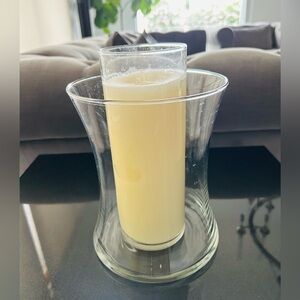 Elegant Glass Vase with Candle